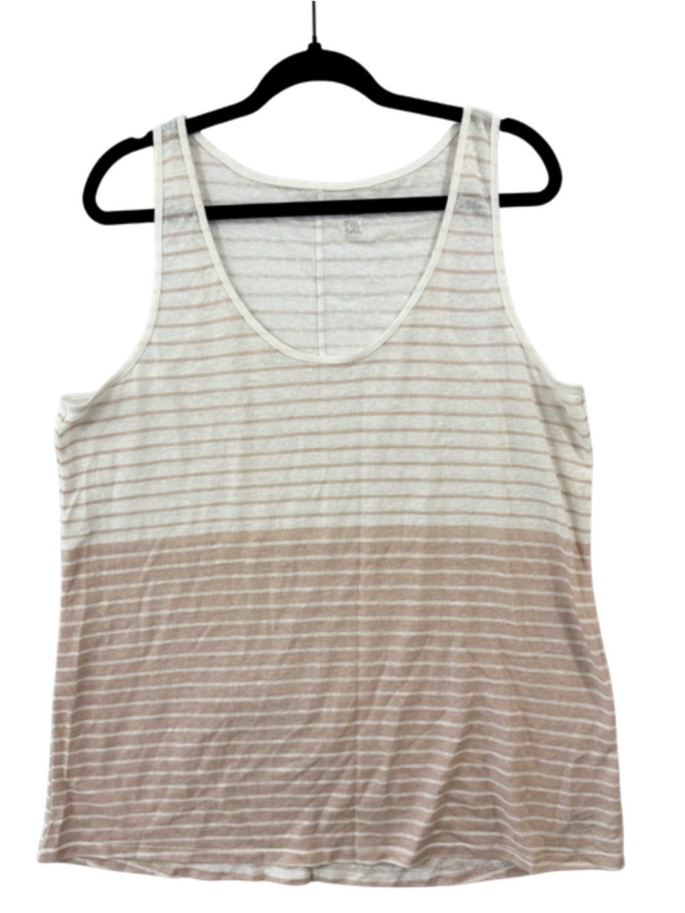 Mossimo Supply Co. Cream and Tan Striped Scoop Neck Tank